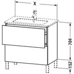 Duravit Waschtischunterbau L-CUBE 820x481x704mm basalt matt
