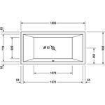 Duravit Rechteck-Whirlwanne STARCK 252 l 180x90 we 2 RS Combi-System L