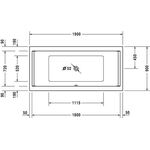 Duravit Rechteck-Whirlwanne STARCK 241 l 1900x900 we 2 RS Combi-System L