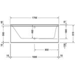 Duravit Rechteck-Whirlwanne P3 Comforts 145 l 1700x700 we 1 RS li Combi-System P