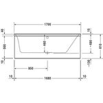 Duravit Rechteck-Whirlwanne P3 Comforts 145 l 1700x700 we 1 RS re Combi-System L