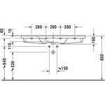 Duravit Möbelwaschtisch P3 Comforts m ÜL HLB 1250x500mm o Hahnloch weiß WG