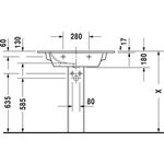 Duravit Möbelwaschtisch ME by Starck m ÜL m HLB 830x490mm ohne Hahnloch weiß