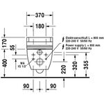 Duravit Wand-WC HAPPY D.2 RIMLESS ti. 365x620mm SensoWash HG weiß