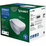 Duravit Wand-WC-Set D-CODE RIMLESS tief, 355x540mm weiß