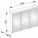 Keuco Spiegelschrank ROYAL REFLEX.2 1000x700x150mm sil-gebz-elo A++