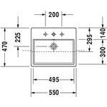 Duravit Halbeinbauwaschtisch VERO AIR m ÜL HLB 550x470mm ohne Hahnloch weiß WG