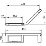 Keuco Haltegriff PLAN 135° li Alu sil-elo sw