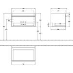 V&B Waschtischunterschrank VENTICELLO 753x420x502mm Gri chr Black Matt Lacquer