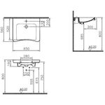 VitrA Waschtisch CONFORMA 650x560/520mm o HL o Überlaufloch weiß