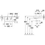 V&B Handwaschbecken AVENTO 360x220mm Be li HL re o ÜL we