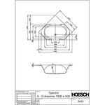 Hoesch 6-Eck-Badewanne SPECTRA 1900x900x480mm we