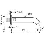 Wanneneinlauf AXOR UNO gebogen mattschwarz
