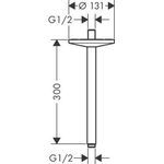 Deckenanschluss AXOR ONE DN 15 300 f Kopfbr 280 1jet mattschwarz