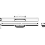 HG Duschrinne RainDrain Flex kürzbar, Wandmontage 800mm chrom