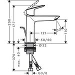 HG Einhebel-Waschtischmischer 110 LOGIS m ZAG G 1 1/4Zoll chrom