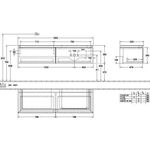 V&B Waschtischunterschrank LEGATO 1600x380x500mm m Be Glossy White