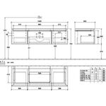 V&B Waschtischunterschrank LEGATO 1400x380x500mm m Be Glossy White