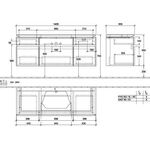 V&B Waschtischunterschrank LEGATO 1400x550x500mm Glossy White