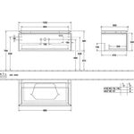 V&B Waschtischunterschrank LEGATO 1000x380x500mm Glossy White