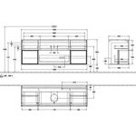 V&B Waschtischunterschrank FINION 1600x603x501mm Regal glos. wh glos. wh
