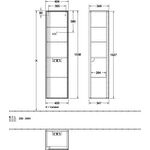 V&B Hochschrank COLLARO 404x1538x349mm Türanschl re Glossy White