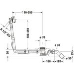Duravit Ab-/Überlaufgarnitur QUADROVAL mit Wanneneinlauf chrom
