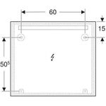 Geberit Lichtspiegel OPTION BASIC SQUARE LED-Bel oben Alu eloxiert 800x700x32mm
