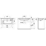 Laufen Aufsatzwaschtisch LUA 100x46cm m ÜL 2 Hahnloch-Ausführung weiß