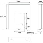 Emco LED-Lichtsp.schr. ASIS FLAT 2 Dsg AP 600x711mm 1-tü m Lichtsegel Aluminium