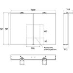 Emco LED-Lichtspiegelschr. FLAT 2 STYLE AP 1000x721mm 2-tü m Aufsatzstrahler Alu