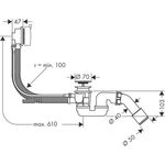 Ab-/Überlaufgarnitur AXOR FLEXAPLUS S m Fs für Normalwannen brushed brass