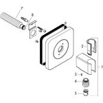 Portereinheit AXOR CITTERIO E 12x12 polished black chrome