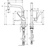 Einhebel-Spültischmischer Sel AXOR CITTE DN 15 m Ausziehauslauf bru gold optic