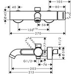 Einhebel-Wannenmischer AXOR UNO AP, Bügelgriff stainless steel optic