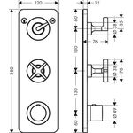 Thermostatmodul AXOR CITTERIO E DN 20 UP 38x12 stainless steel optic