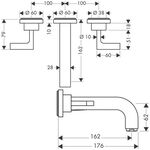 3-Loch Waschtischarmatur AXOR CITTERIO DN 15 UP m Al 162mm Hebelgr u Ros. bru b