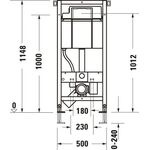 Duravit Wand-WC-Element DURASYSTEM 500x1148mm, Hygienespülung, Trockenbau