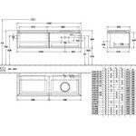 V&B Waschtischunterschrank LEGATO 1400x380x500mm m Be Glossy White