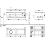 V&B Waschtischunterschrank LEGATO 1200x380x500mm m Be Glossy White