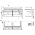 V&B Waschtischunterschrank LEGATO 1400x550x500mm m Be Glossy White