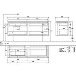 V&B Waschtischunterschrank LEGATO 1600x550x500mm m Be Glossy White