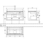 V&B Waschtischunterschrank LEGATO 1000x550x500mm Glossy White