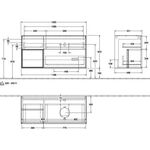 V&B Waschtischunterschrank FINION 1200x603x501mm Regal glos. wh glos. wh
