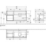 V&B Waschtischunterschrank FINION 1200x603x501mm Regal glos. wh glos. wh