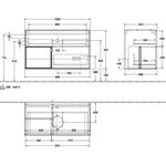 V&B Waschtischunterschrank FINION 1000x603x501mm Regal glos. wh glos. wh