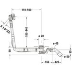 Duravit Ab-/Überlaufgarnitur QUADROVAL mit Wanneneinlauf chrom