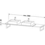 Duravit Konsole BRIOSO 30mm Stärke, 2 Ausschnitte weiß matt
