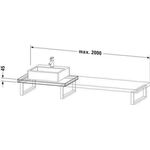 Duravit Konsole X-LARGE 45mm Stärke 2 Ausschnitte 550 weiß matt