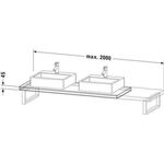 Duravit Konsole XVIU 45mm St. 1 Ausschnitt 550 weiß hochglanz